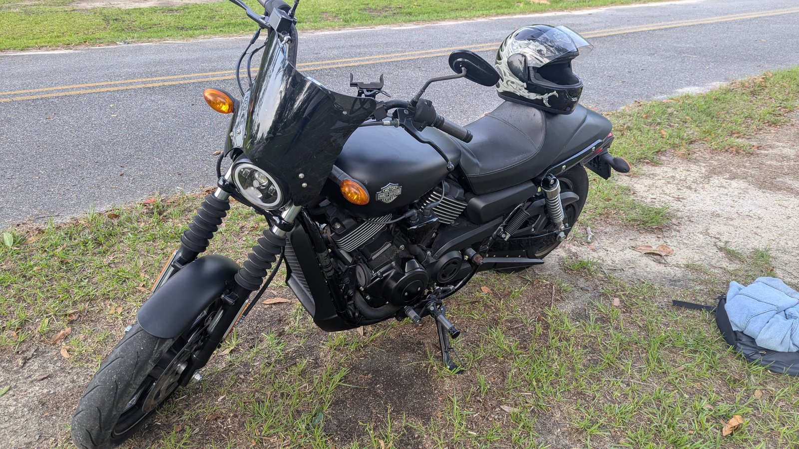 A Harley Davidson Street 750 wide shot